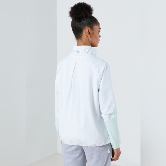 Under Armour Recover woven color block jacket, green and white, Large - Picture 2 of 11